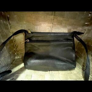 Black Pleather Crossbody 
